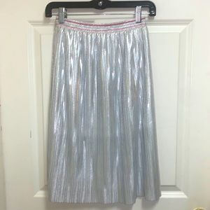 Kate Spade Silver Pleated Skirt